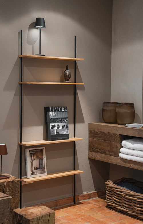 Oak Wall Shelf 188 cm — Single Section (H2)