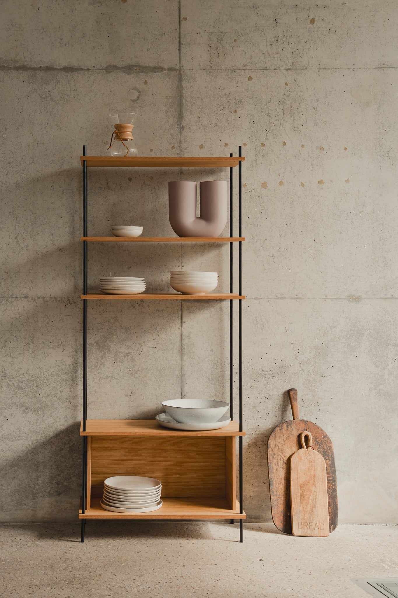 Kitchen Shelf & Pantry Organizer - KUUDU Modular Furniture System - Oak