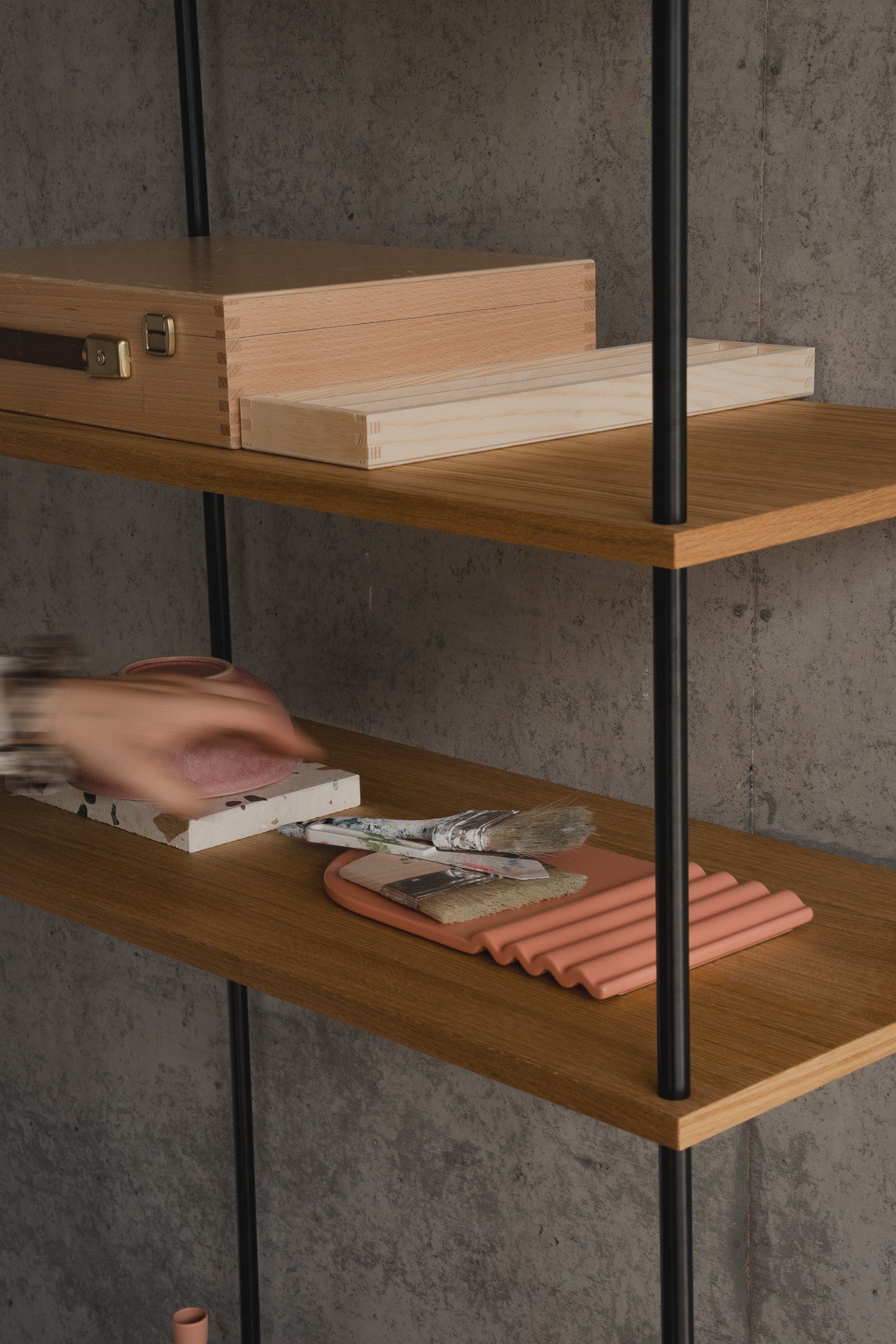 Oak Modular Shelving 180 cm — Standing Single Section (H1)