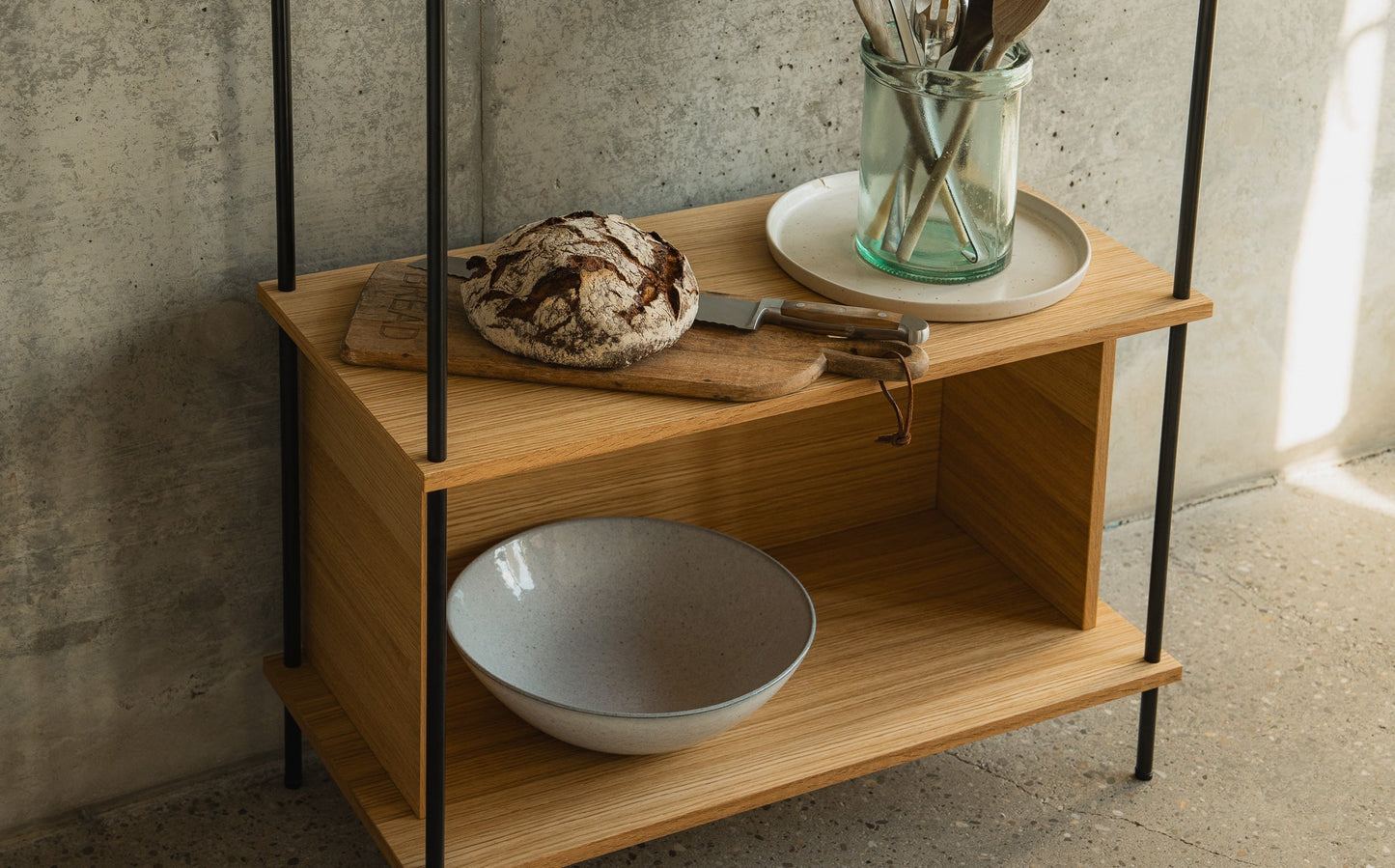 Kitchen Shelf & Pantry Organizer - KUUDU Modular Furniture System - Oak