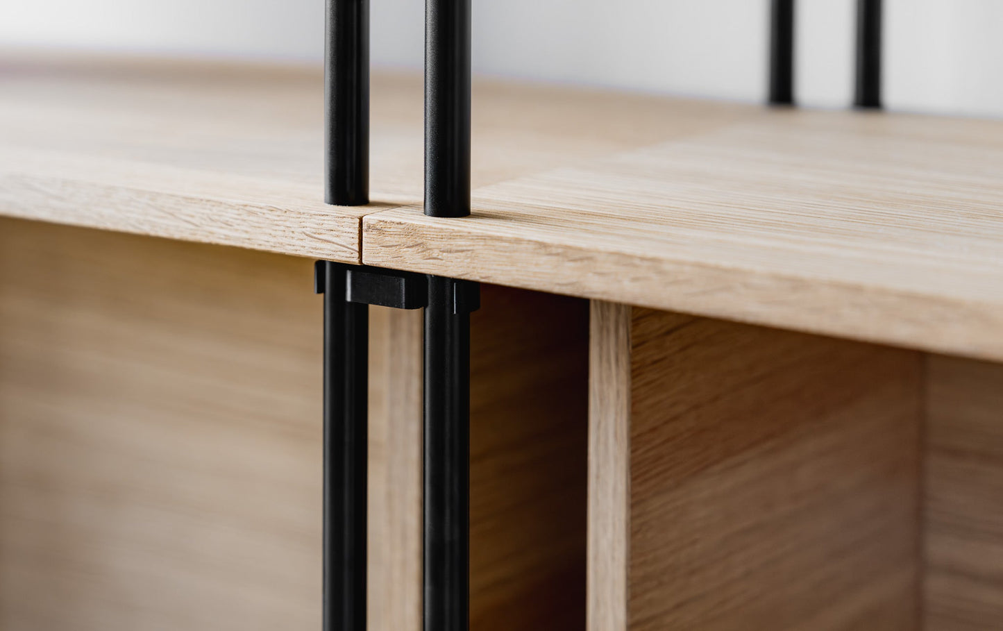 Large Double-Width Standing Library Bookshelf - KUUDU Modular Shelving System - Oak