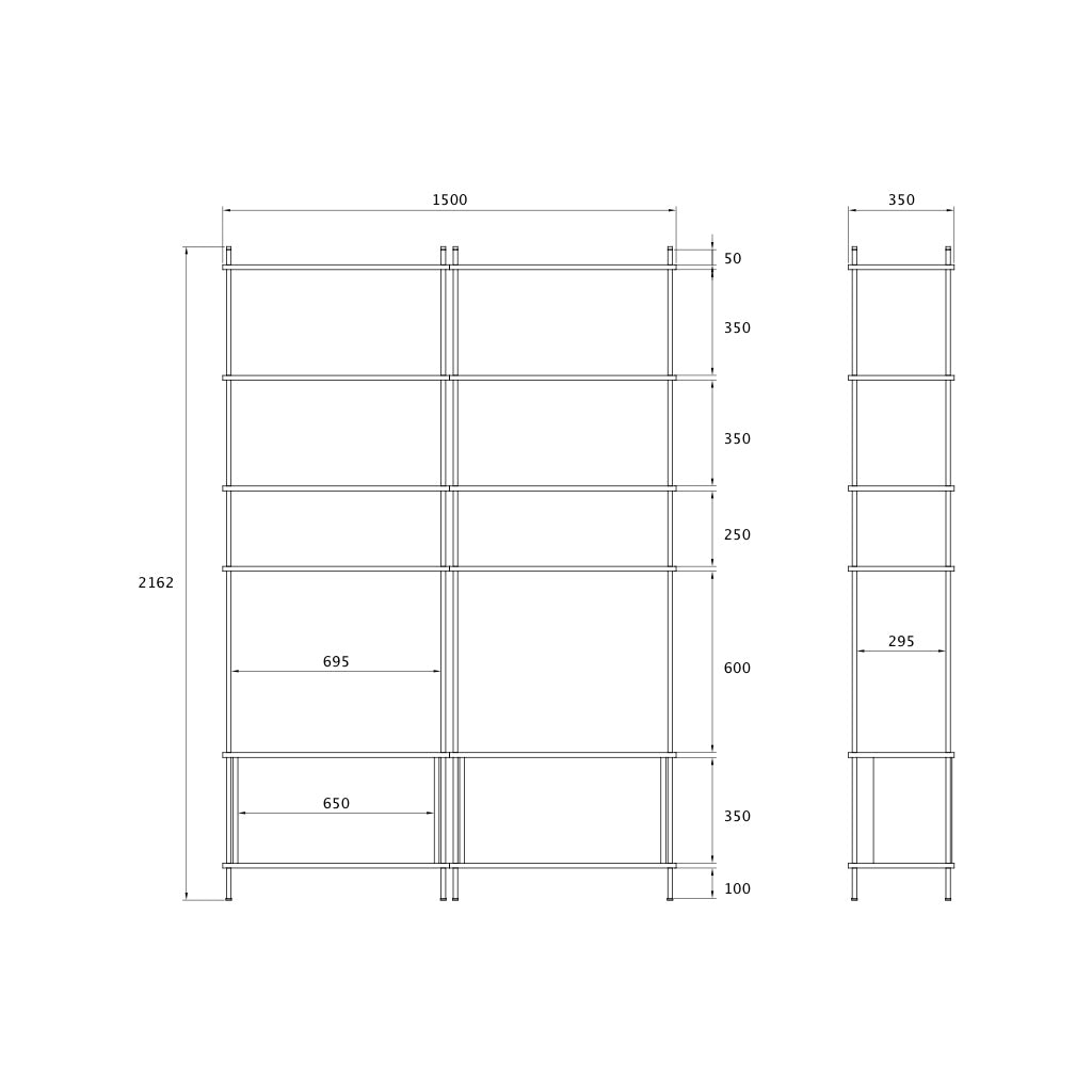 Large Standing Shelf Double H2H2