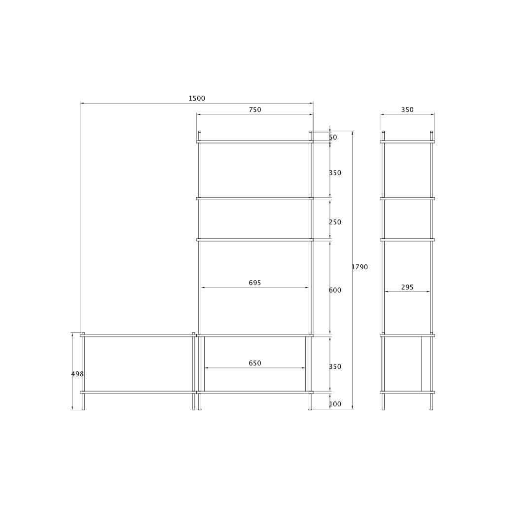 Standing Shelf Double L3H1