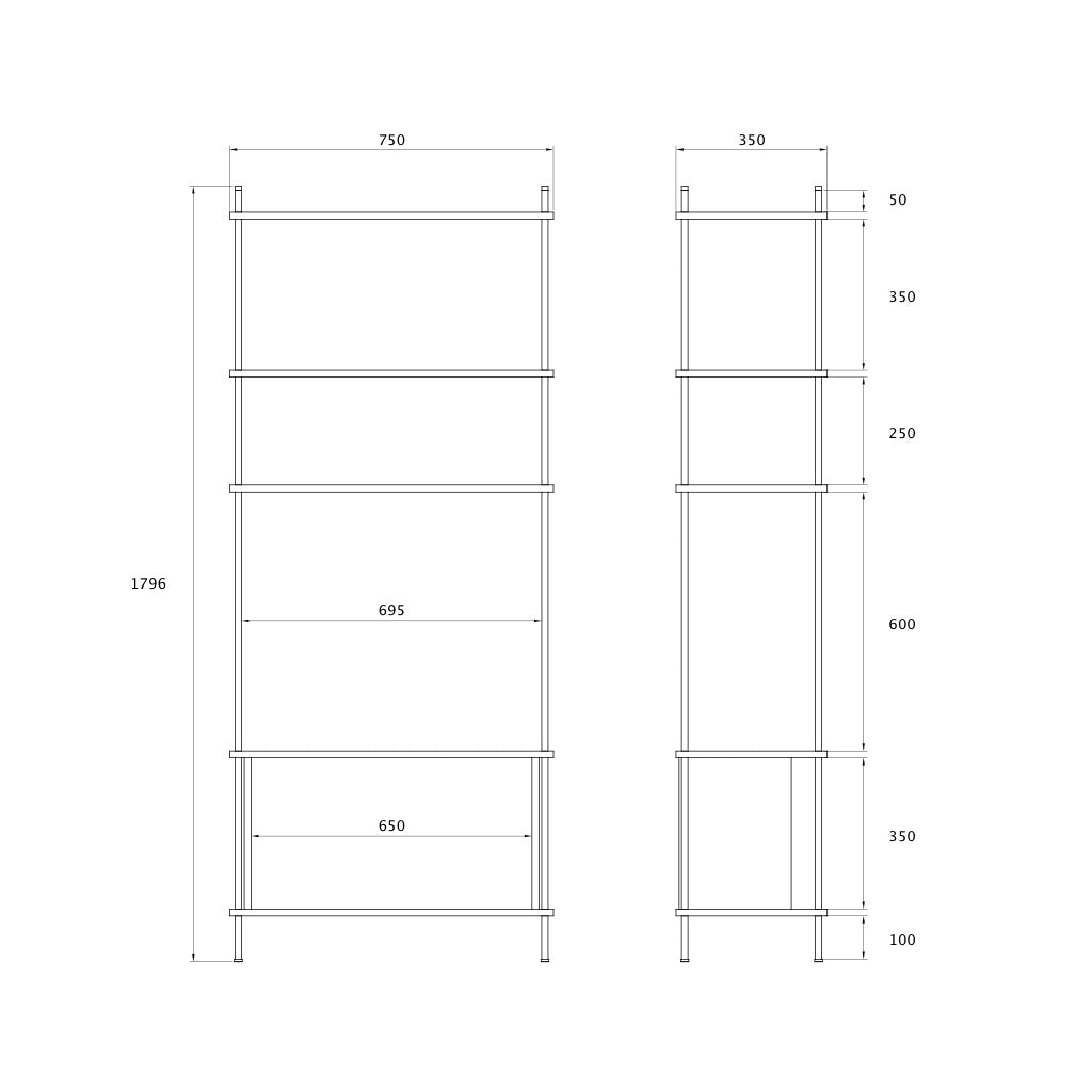 Standing Shelf Single H1