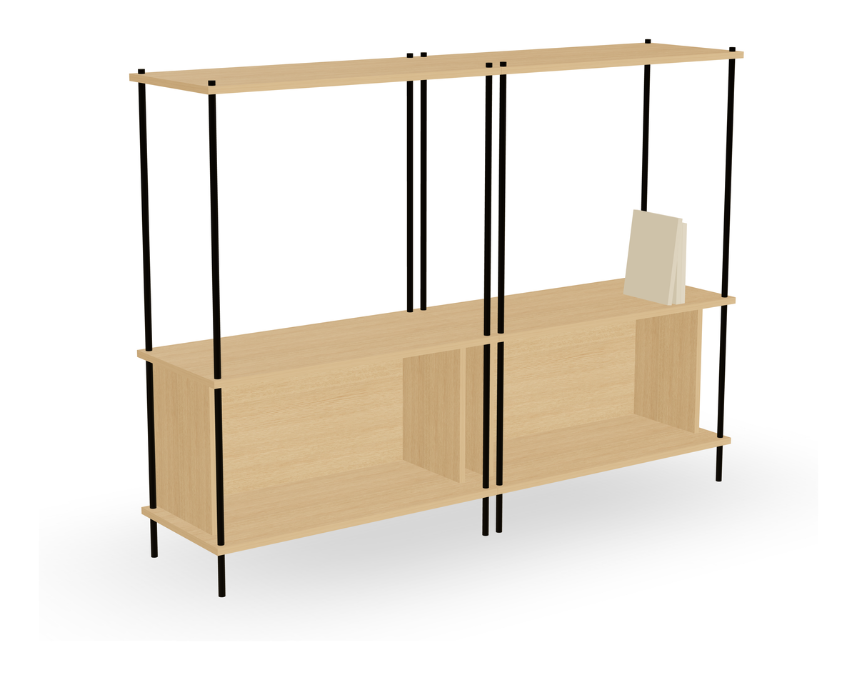 Oak Sideboard 112 cm — Double Section Standing (M1M1)