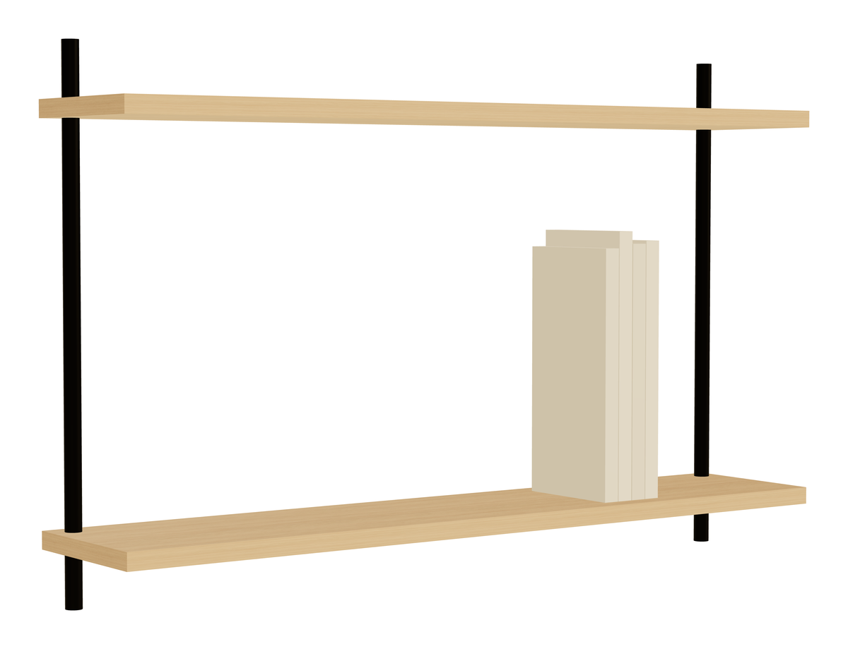 Oak Wall Shelf 50 cm — Single Section (L1)